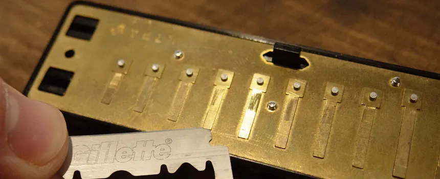 Прозвон язычков губной гармошки